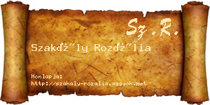 Szakály Rozália névjegykártya