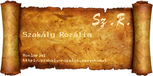 Szakály Rozália névjegykártya
